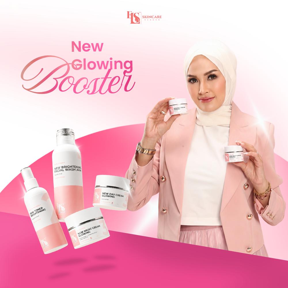 NEW GLOWING BOOSTER LS SKINCARE BRIGHTENING MENCERAHKAN WAJAH (ELSTM) - Facial Pencerah BPOM Hitam Perawatan